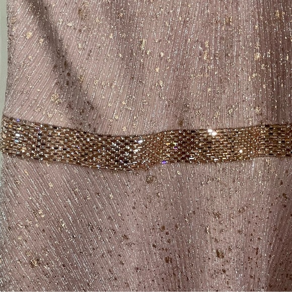BETSY and Adam Metallic Pink and Gold Formal Prom Gown Dress *has pockets* - Picture 11 of 16